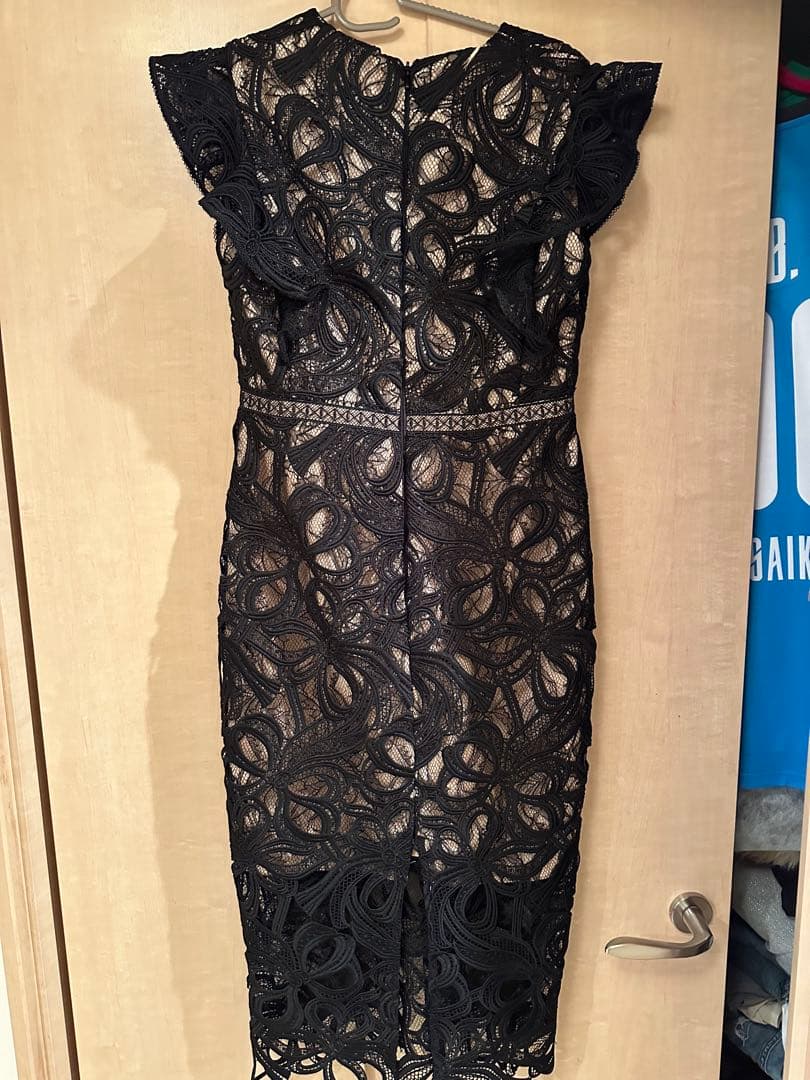 ERUKEI レースタイトフィットドレス 黒