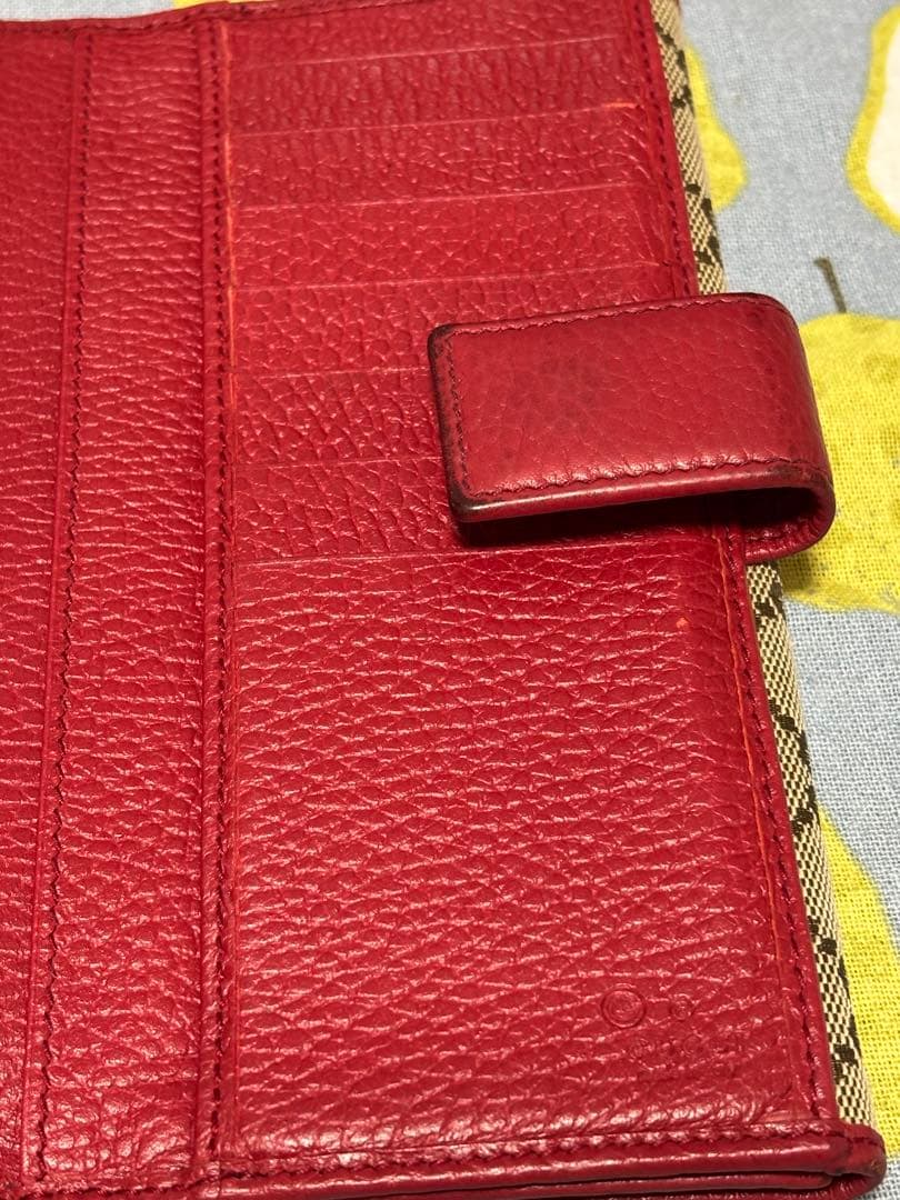 Gucci GGキャンバス 長財布 ベージュ/レッド