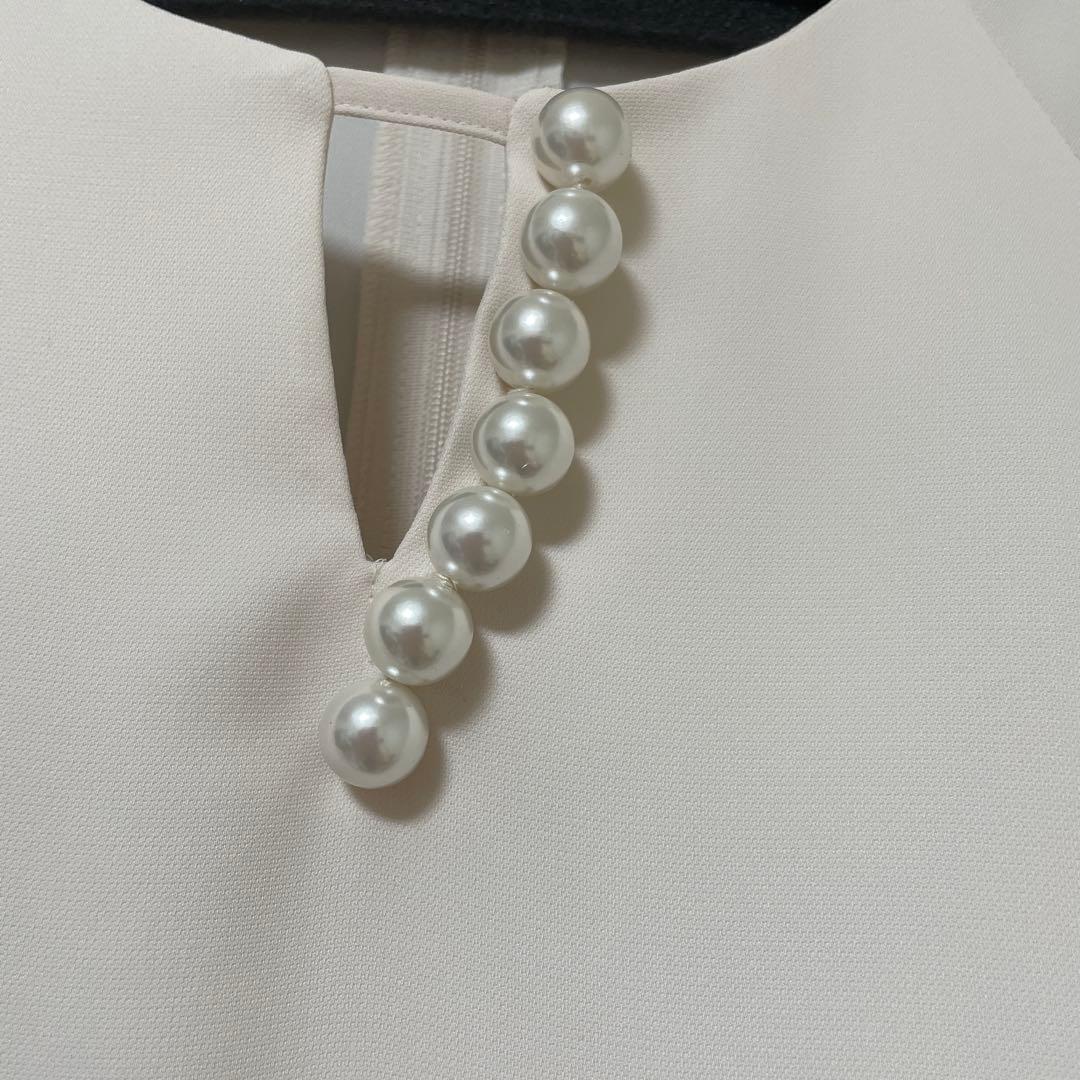 新品　ローズティアラ　パール　リボン　ペプラム　チュニック　46