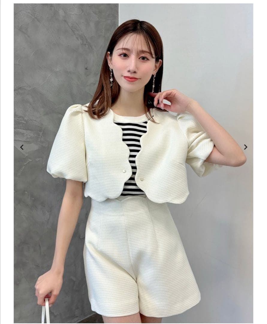 エイミーイストワール ウエストスカラップミニショートパンツ