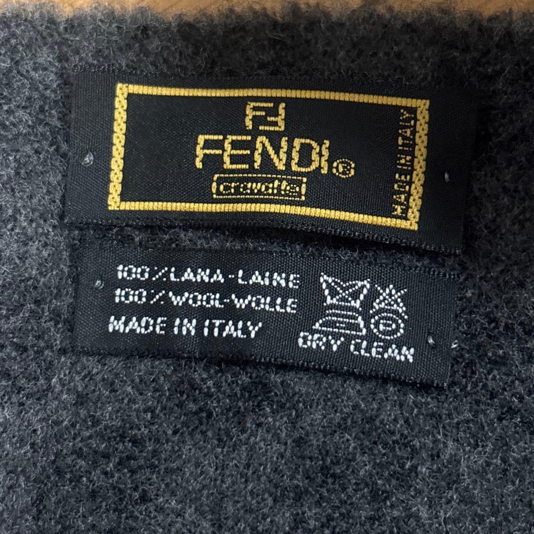 FENDI フェンディ　マフラー　ストール　チャコールグレー　イタリア製