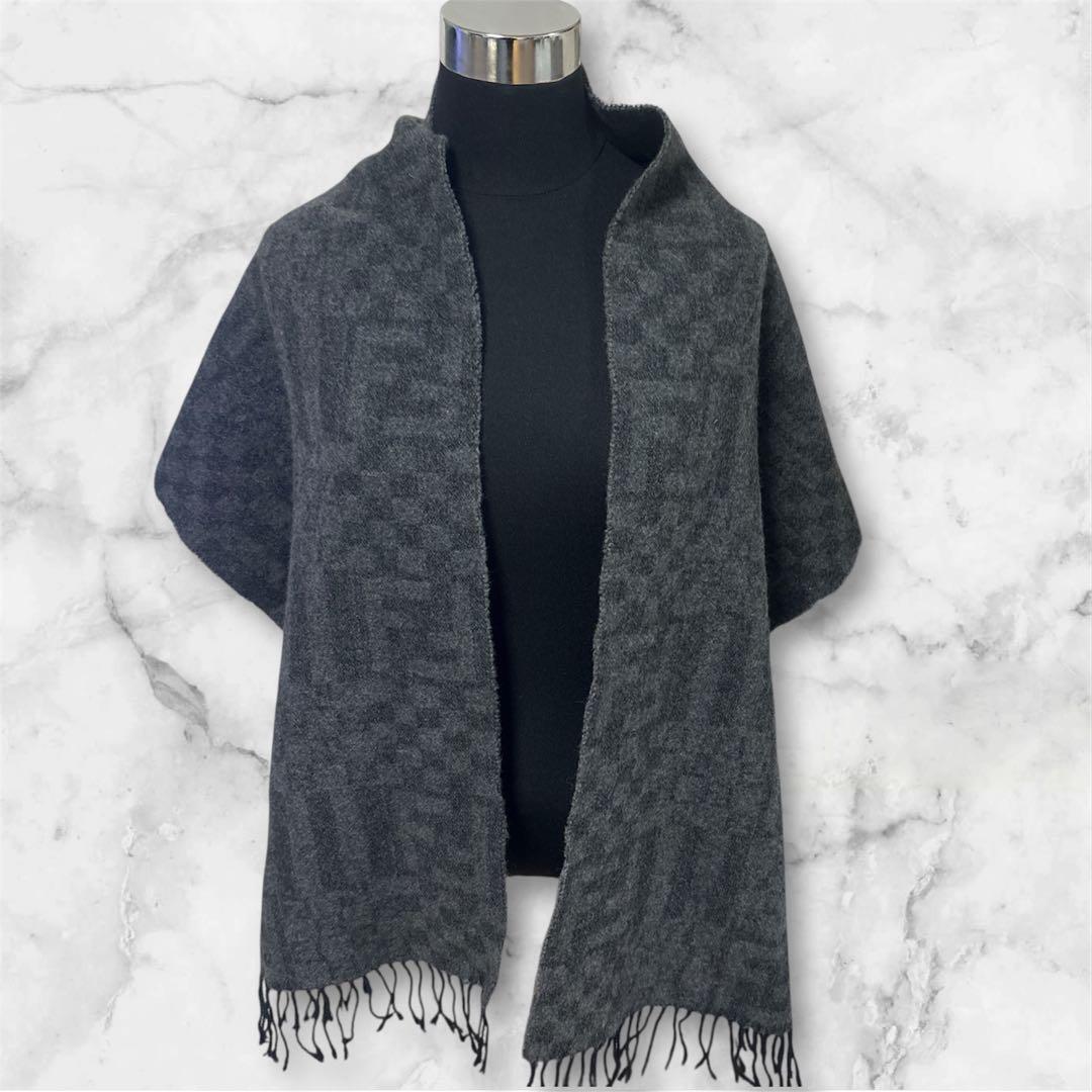 FENDI フェンディ　マフラー　ストール　チャコールグレー　イタリア製