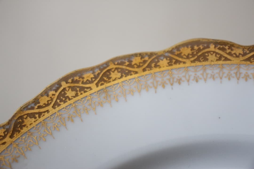 フランス　リモージュ　金彩　２１cmプレート　７枚