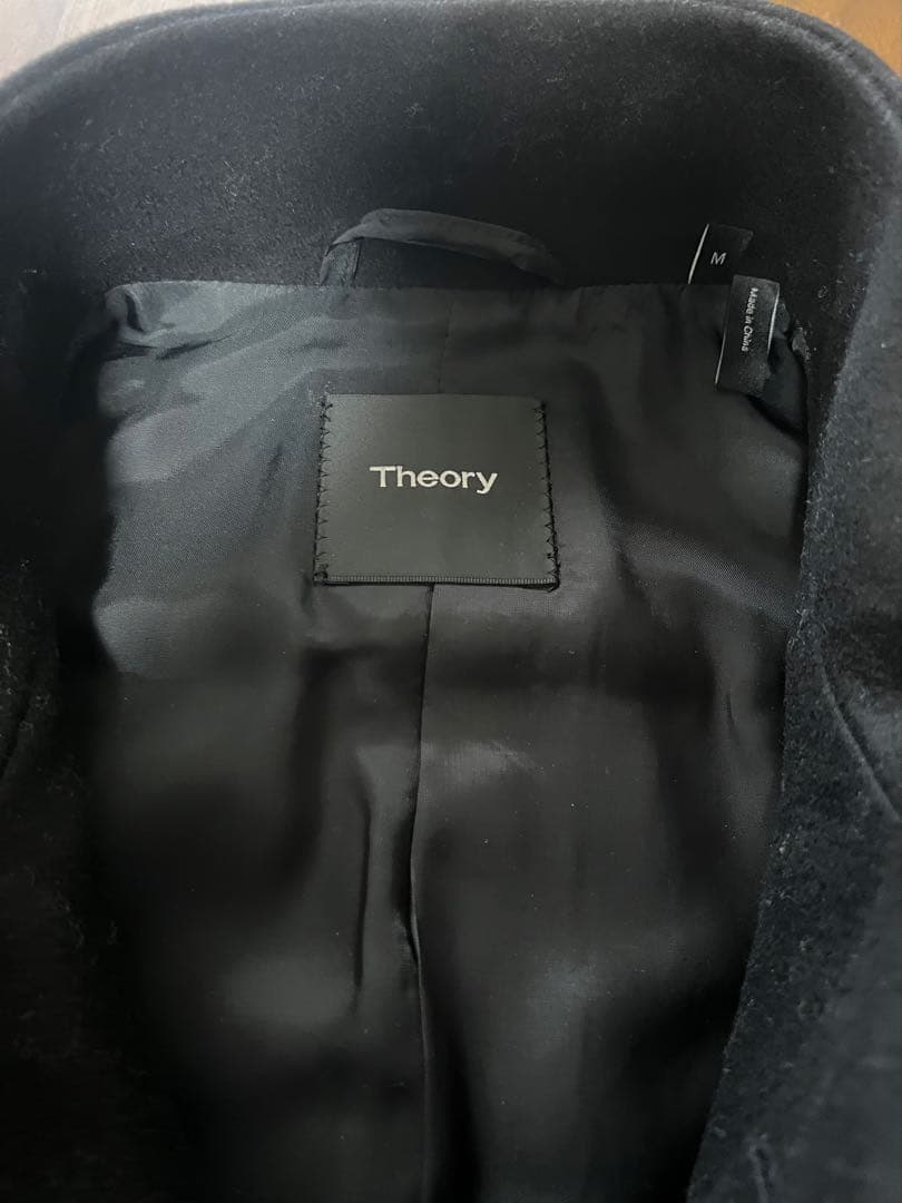 セオリーメンズカシミヤ混ウールスタンドカラーコート ブラック　M 美品