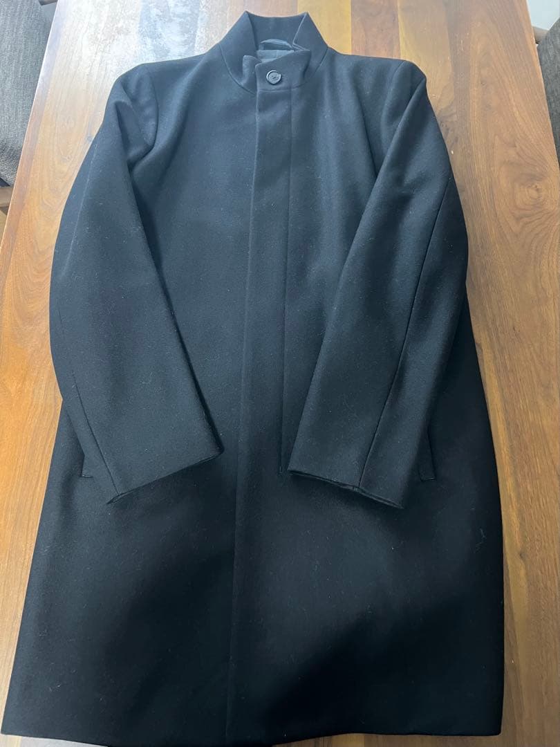 セオリーメンズカシミヤ混ウールスタンドカラーコート ブラック　M 美品