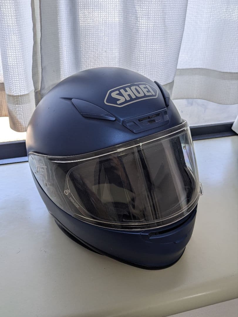 SHOEI Z7 Lサイズ　ピンロック付き　ミラーシールド　マットブルー　艶消し