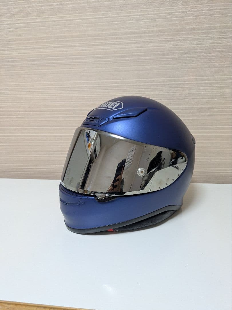 SHOEI Z7 Lサイズ　ピンロック付き　ミラーシールド　マットブルー　艶消し