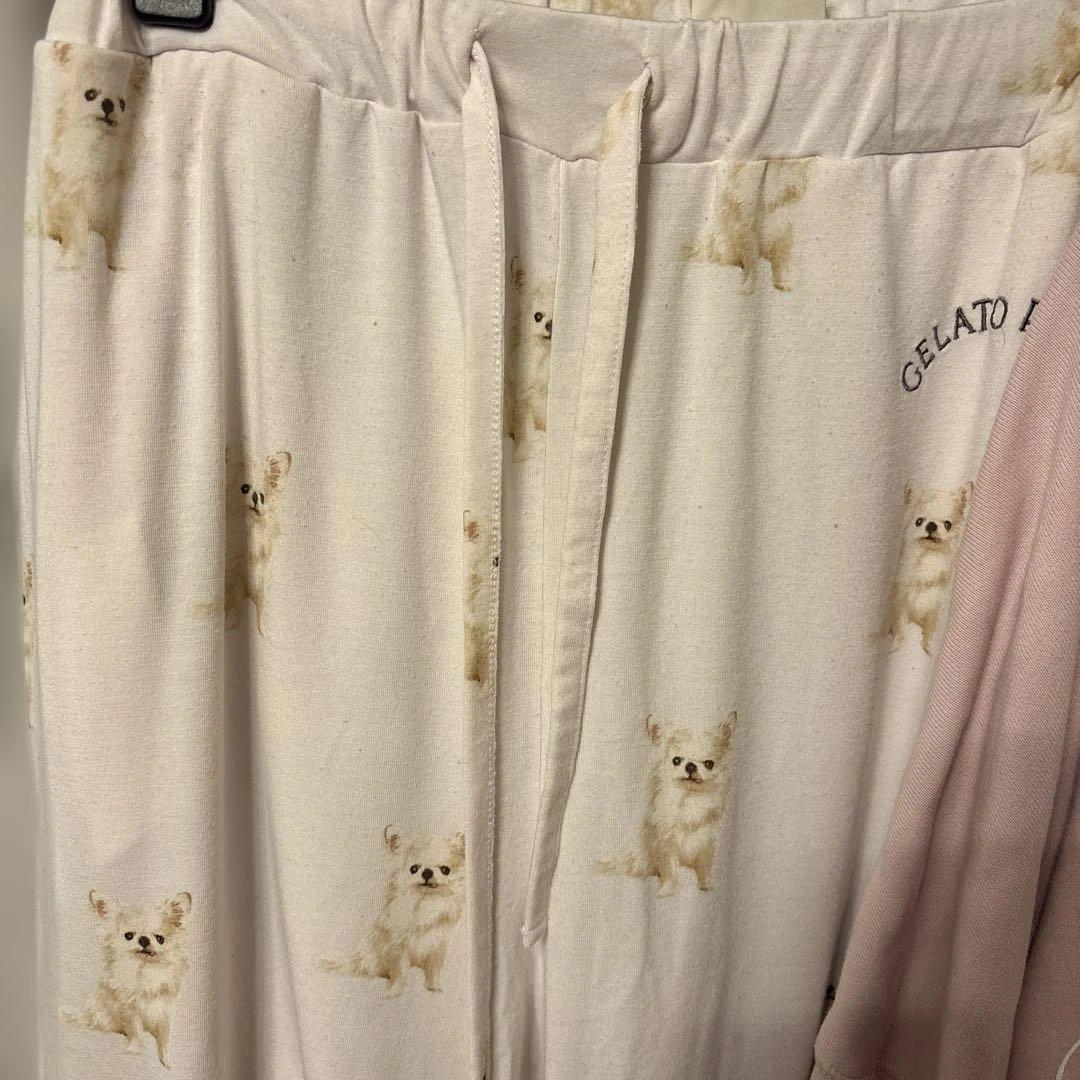 ジェラートピケ　DOG柄　チワワ　セットアップ　プルオーバー・パンツ