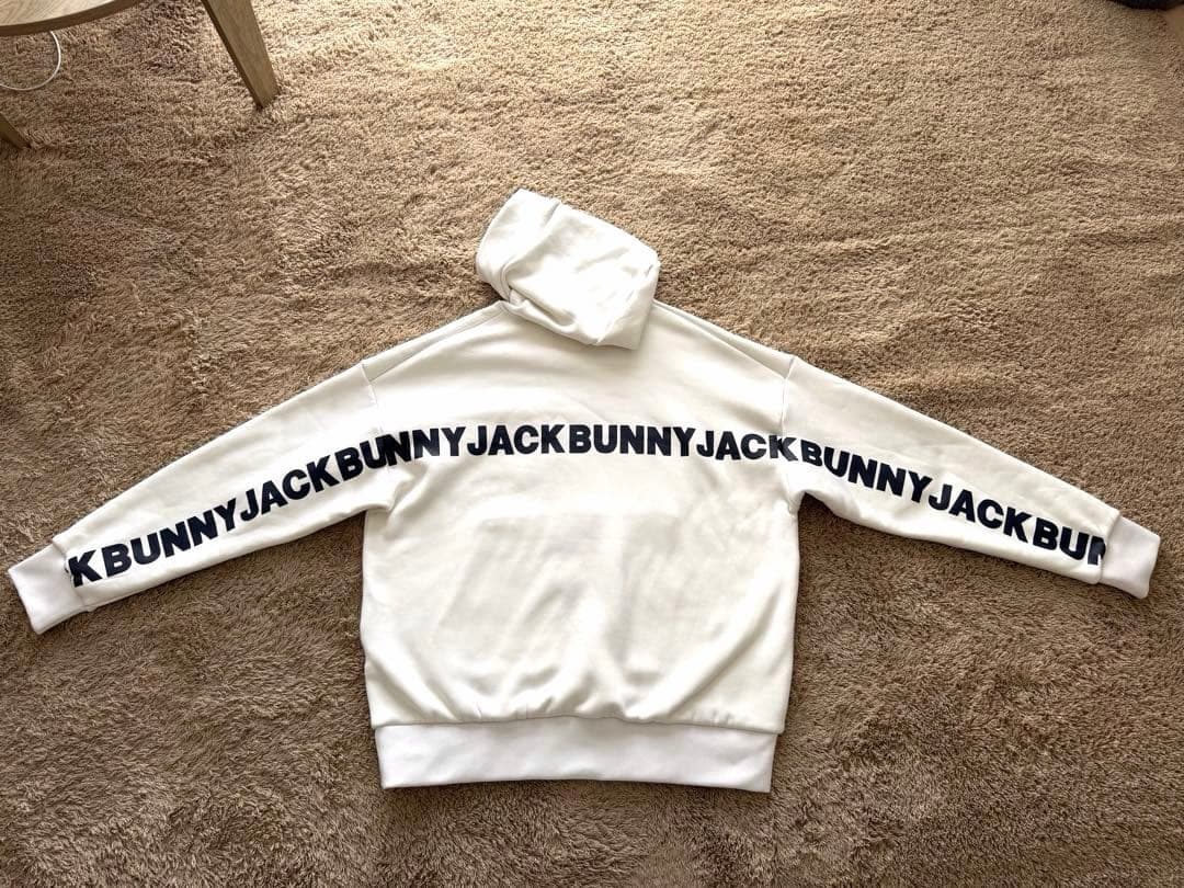 【美品】BUNNY JACK 裏フリースフード付きトレーナー ホワイト