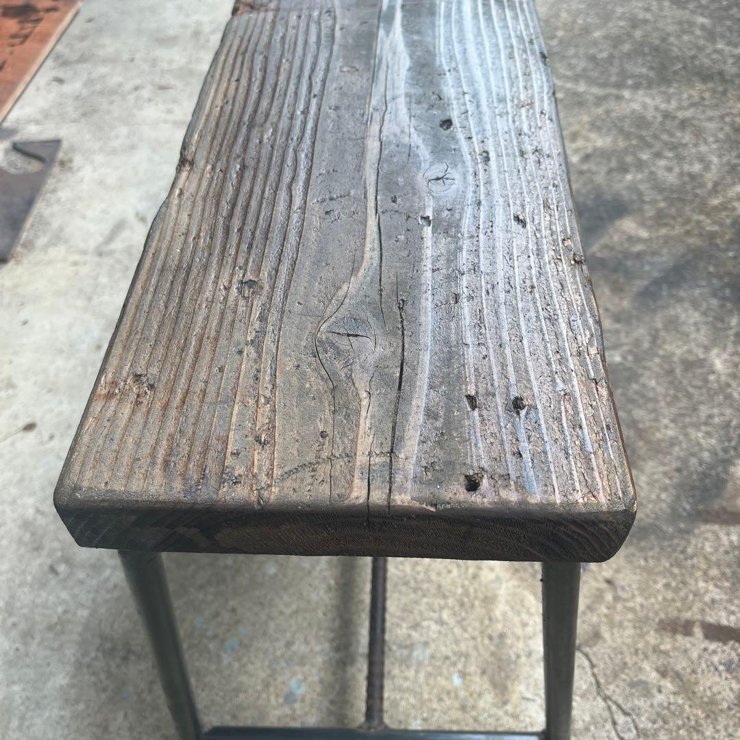 アイアン　ベンチ　足場板（古材）　アンティーク　板保護塗料　送料込み
