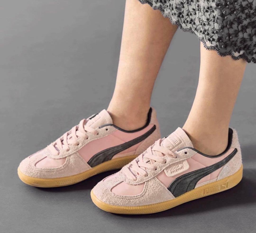 【新品】PUMA パレルモ　スニーカー ピンク/グレー　百々千晴　ヘアリー GS