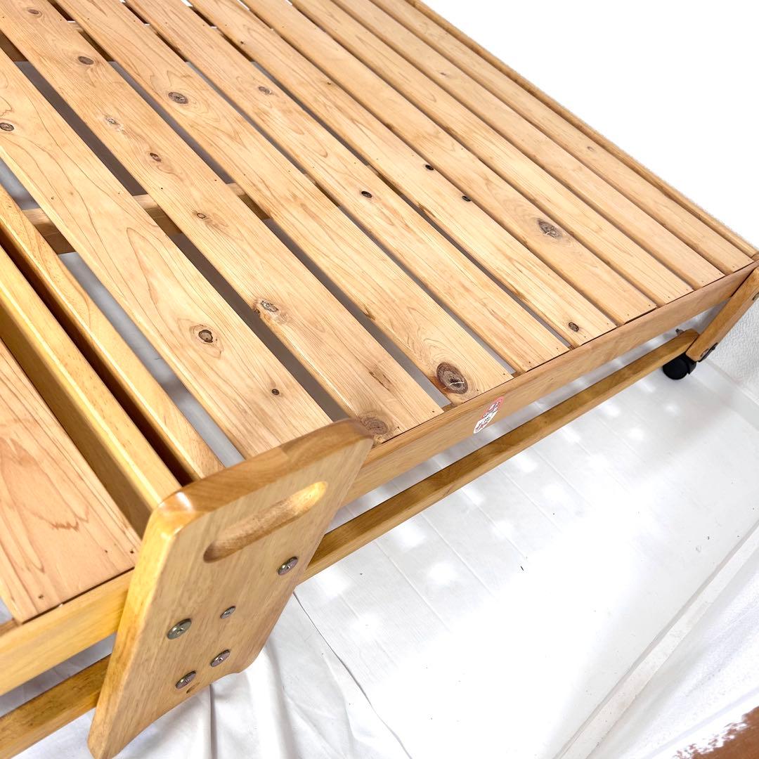 【送料無料】折りたたみ式ベッド　木製　シングルサイズ