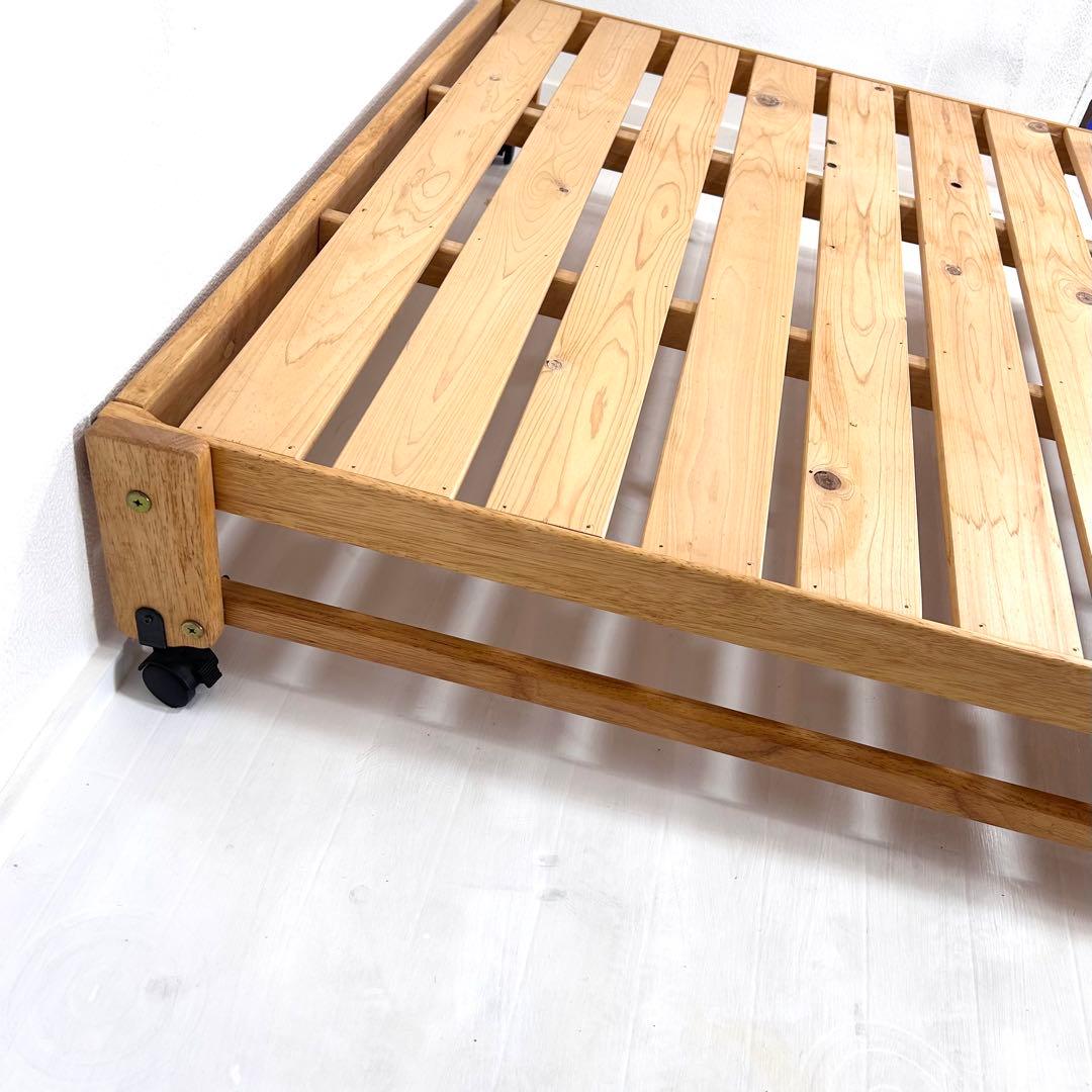 【送料無料】折りたたみ式ベッド　木製　シングルサイズ