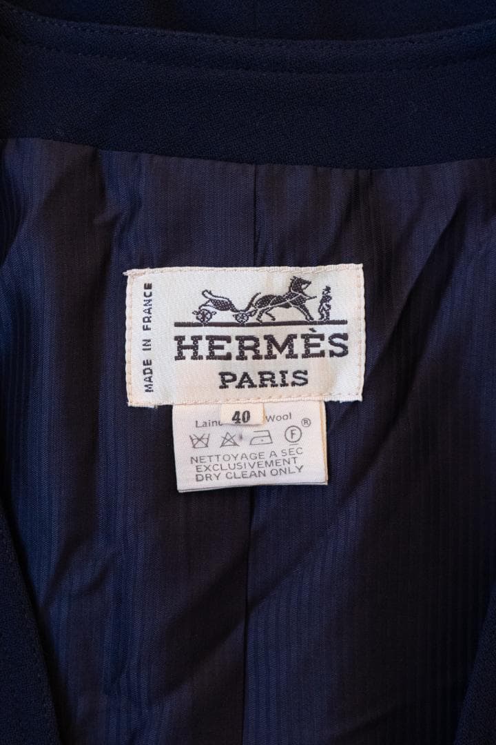 HERMES エルメス ノーカラー ジャケット