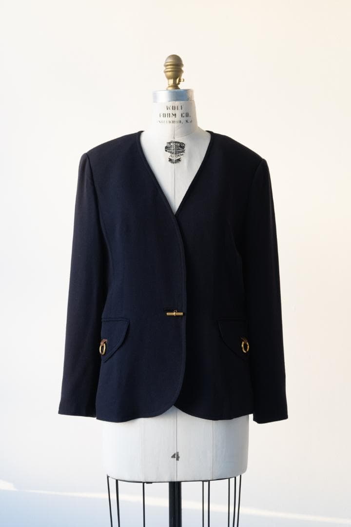 HERMES エルメス ノーカラー ジャケット