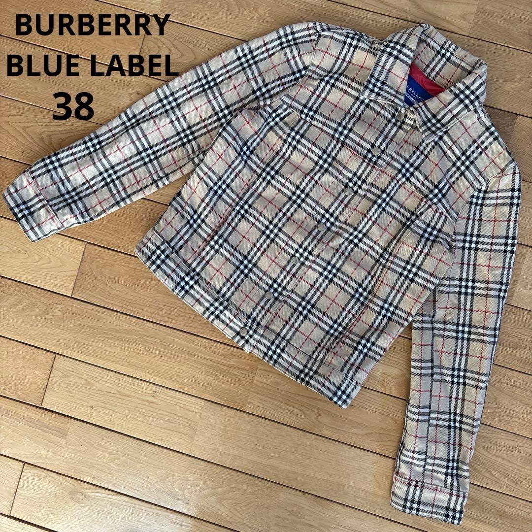 美品　希少　バーバリーブルーレーベル　ブルゾン　Gジャン　ノバチェック　38