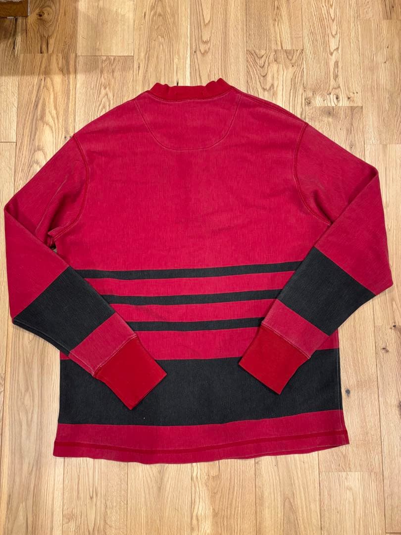 ラルフローレン　ポロスポーツマン　ビンテージ　ラガーシャツ M 赤/黒