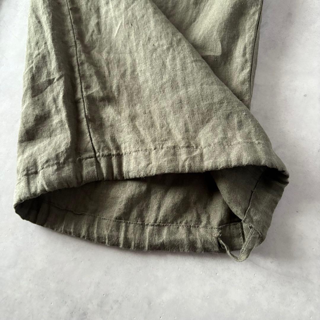 定番人気　TICCA　ティッカ　リネン　カーゴパンツ　麻100%　ウエストゴム