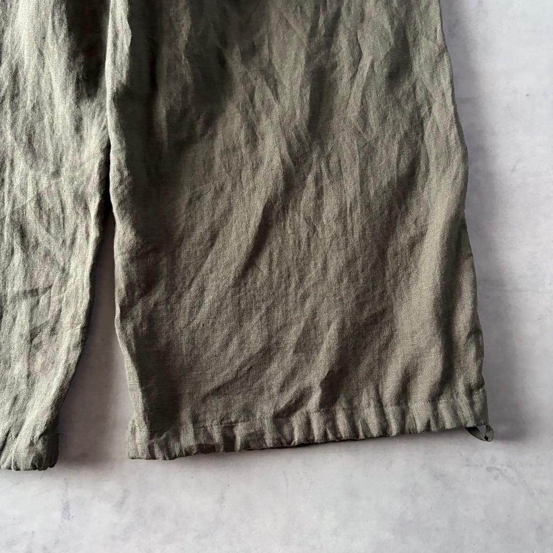 定番人気　TICCA　ティッカ　リネン　カーゴパンツ　麻100%　ウエストゴム