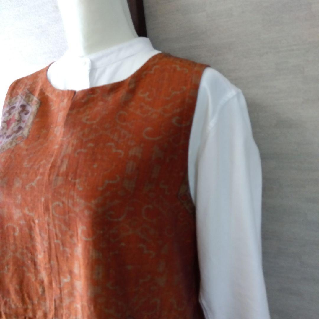 楊貴妃　2026J007　着物リメイク　十日町紬　タックジャンパースカート