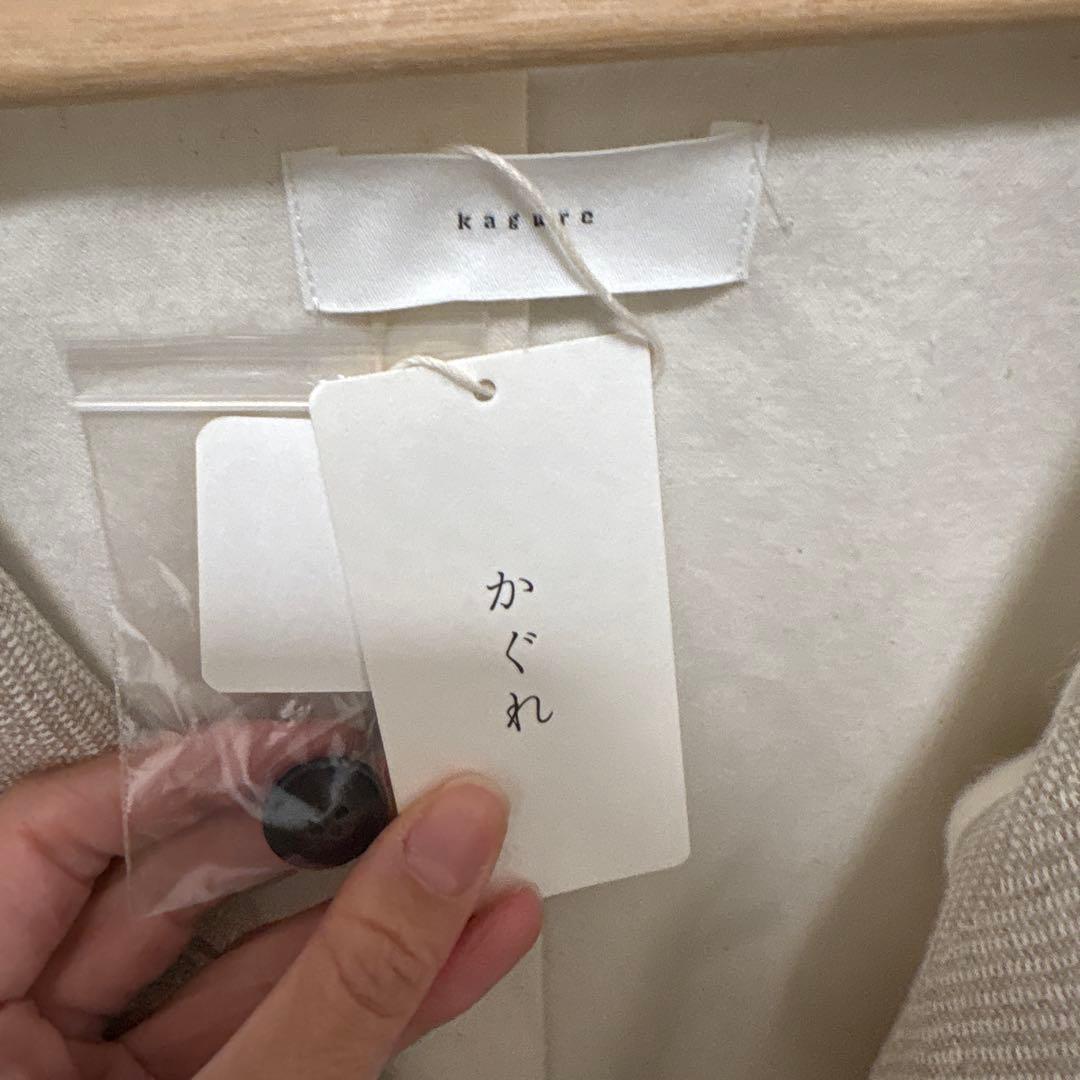 かぐれ　リネンヘリンボーンノーカラージャケット