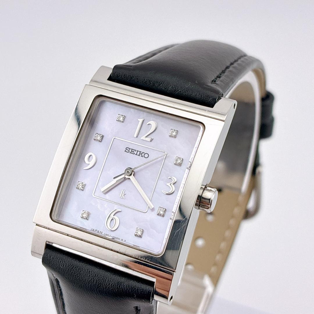 【美品/電池交換済】SEIKO　LK　腕時計　8pダイヤ　新品ベルト　シェル