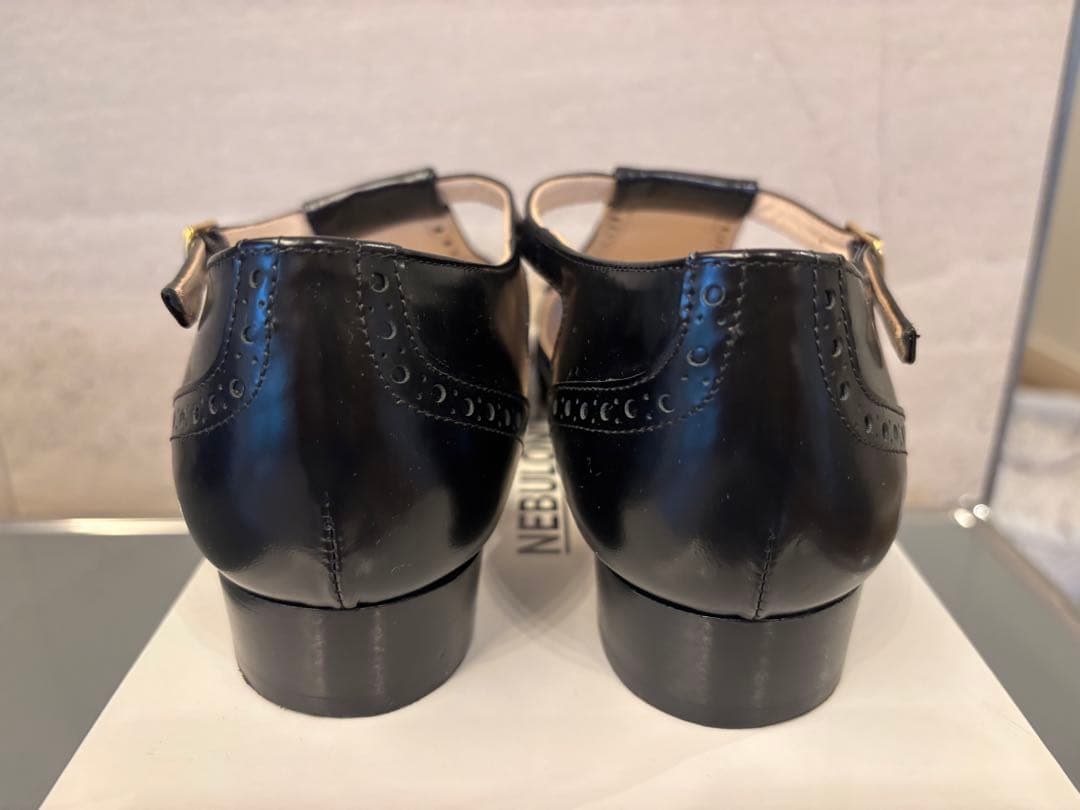 NEBULONI E. ブラックウィングチップシューズ