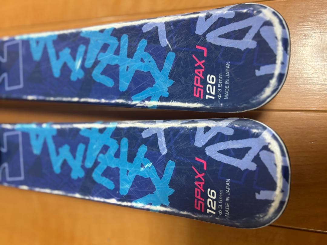 【中古】KAZUMA SPAX Jスキー板126cm、ブーツ、ストックセット