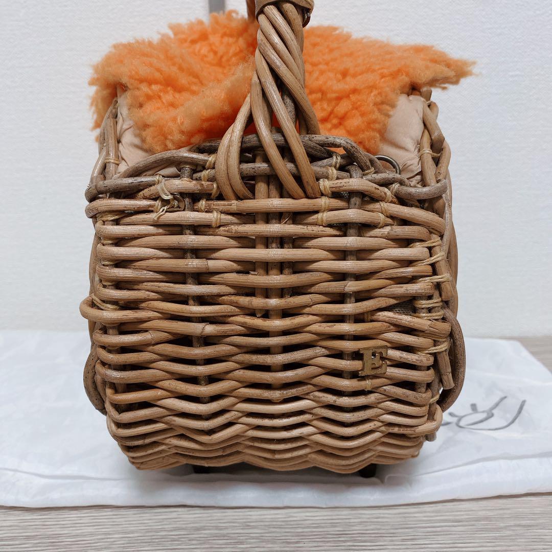 美品　エバゴス 2WAY ハンドバッグ ショルダーバッグ ストロー かごバッグ