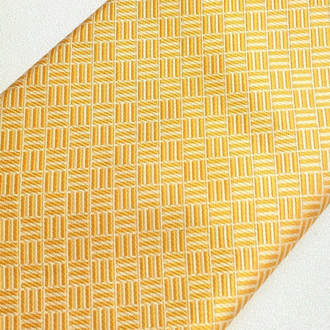 未使用級 エルメス HERMES ネクタイ シルク オレンジ 総柄