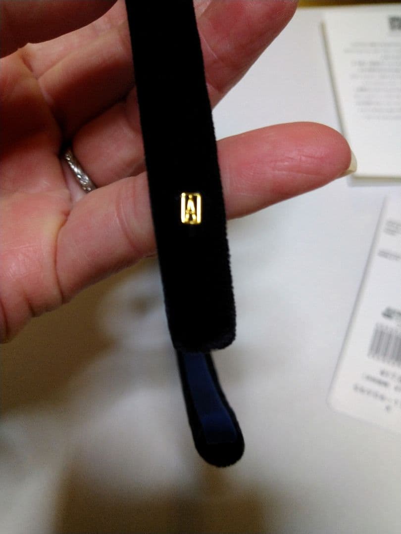 ALEXANDRE DE PARIS ベロアカチューシャ ネイビー