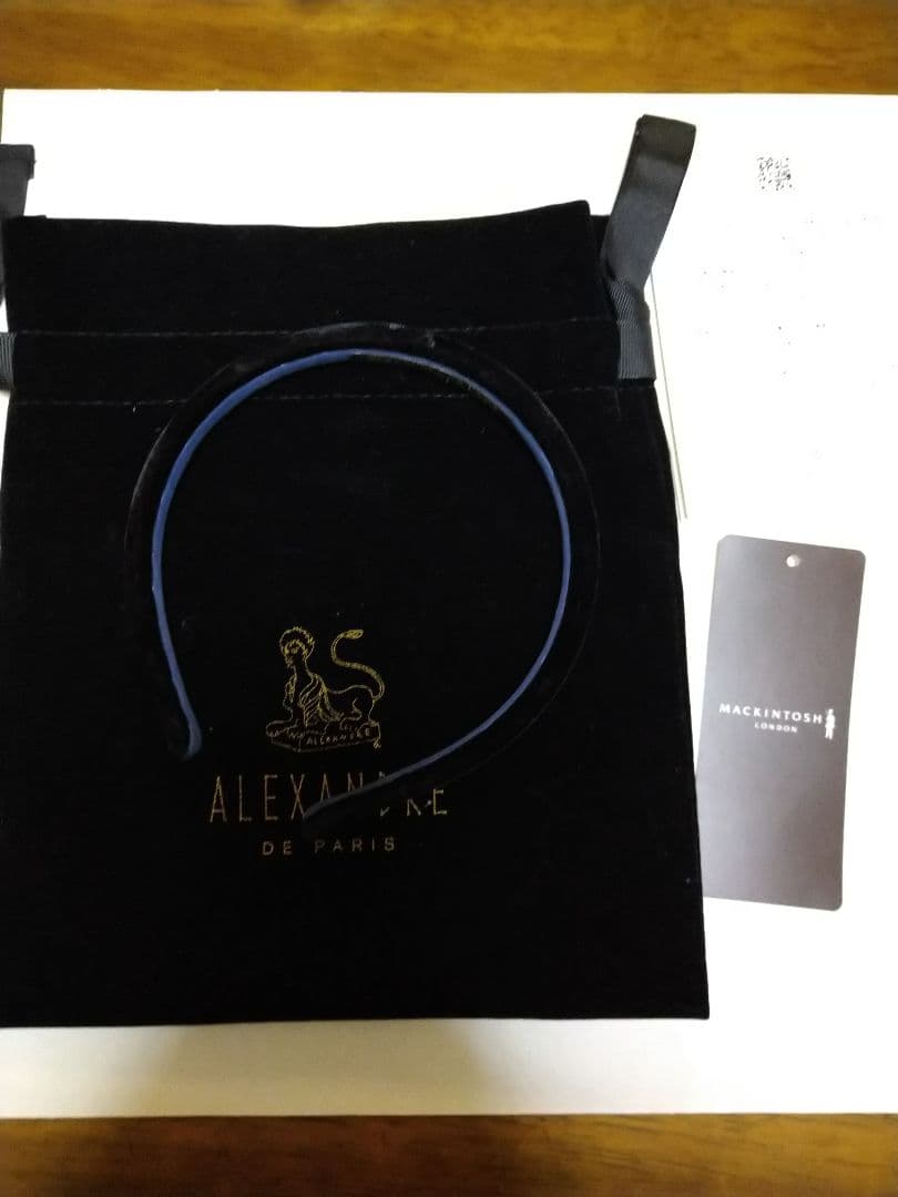 ALEXANDRE DE PARIS ベロアカチューシャ ネイビー