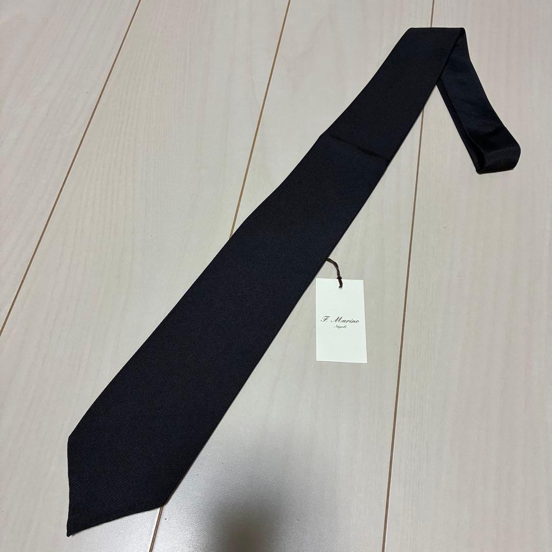 未使用新品 Francesco Marino ダークネイビー ソリッド ネクタイ