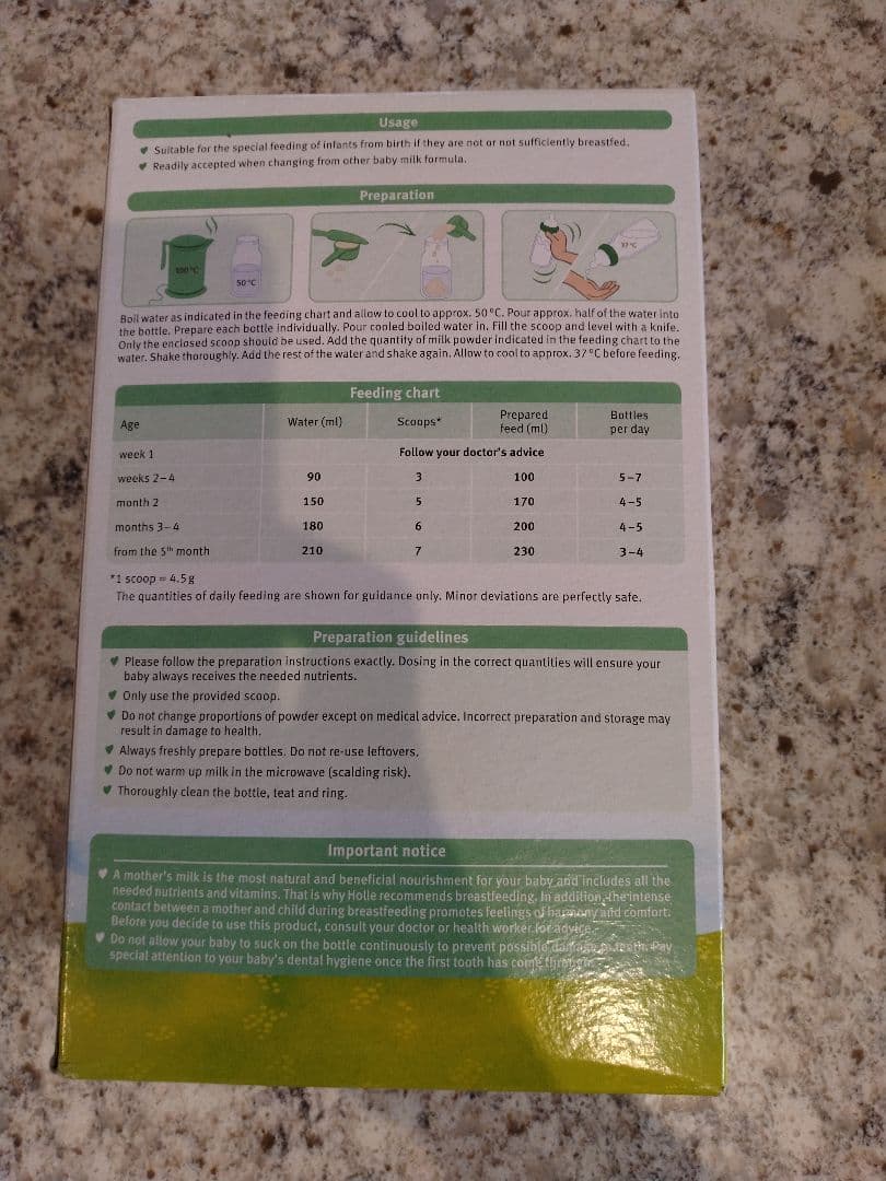 Holle ホレ オーガニック 山羊 粉ミルク Step1 400g×2箱