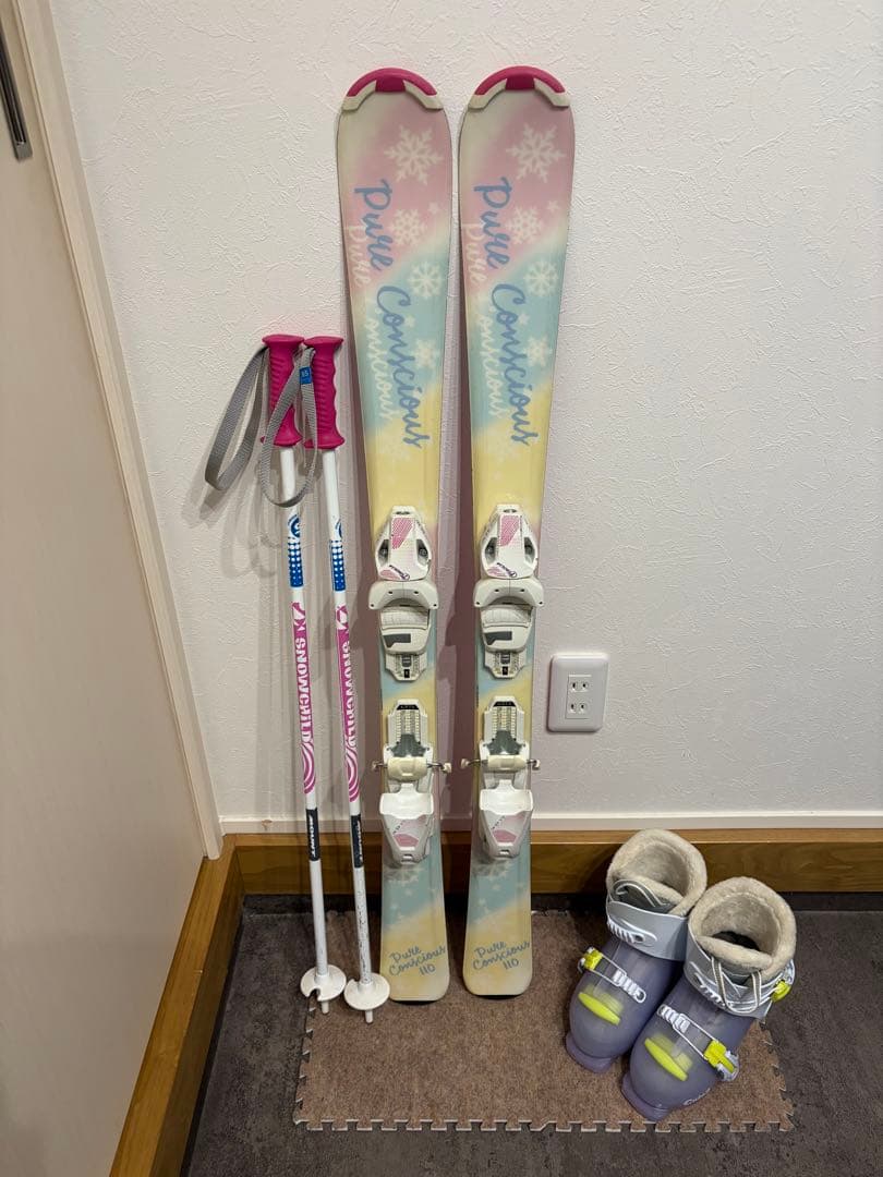 ★女の子用 4点セット メンテナンス.HOTWAX済★ salomon head