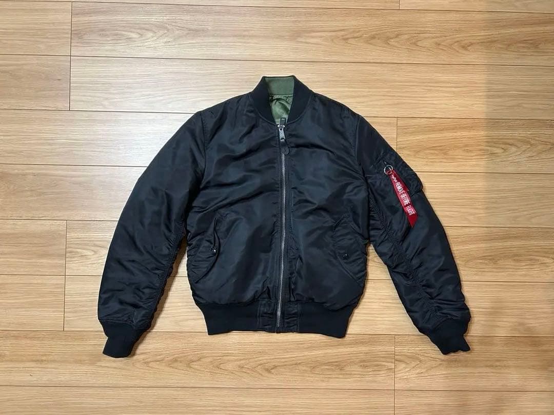 ALPHA INDUSTRIES MA-1リバーシブル/L/ナイロン/ブラック