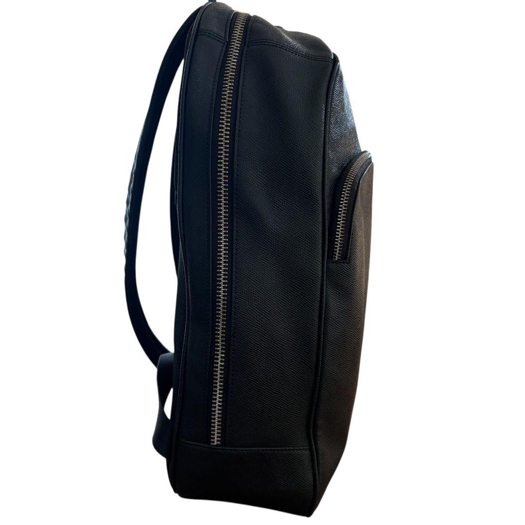 美品✨COACH コーチ レザーリュック 黒 シボ革　A4収納可 バッグパック