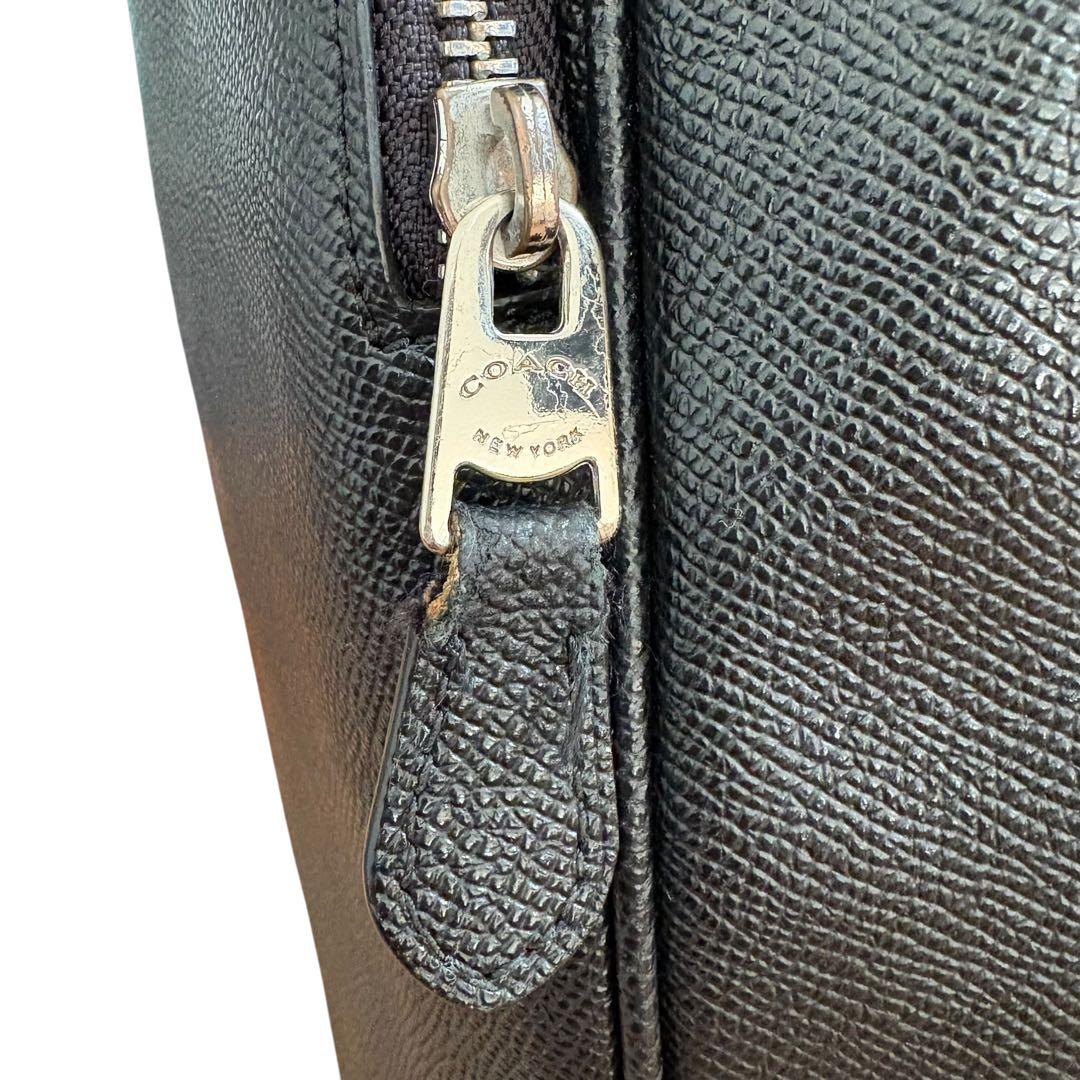 美品✨COACH コーチ レザーリュック 黒 シボ革　A4収納可 バッグパック