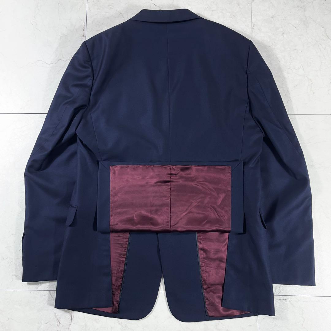 ✨未使用級 GUCCI セットアップ スーツ 現行 裏地レッド 2B ネイビー