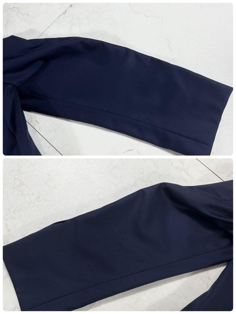 ✨未使用級 GUCCI セットアップ スーツ 現行 裏地レッド 2B ネイビー