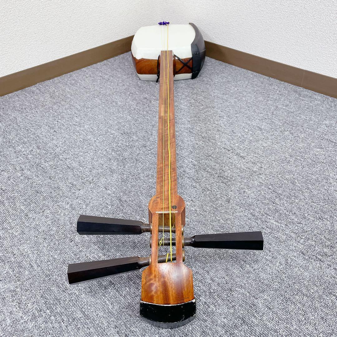 津軽三味線 花梨 丸打胴 犬皮 平溝 東さわり 和楽器