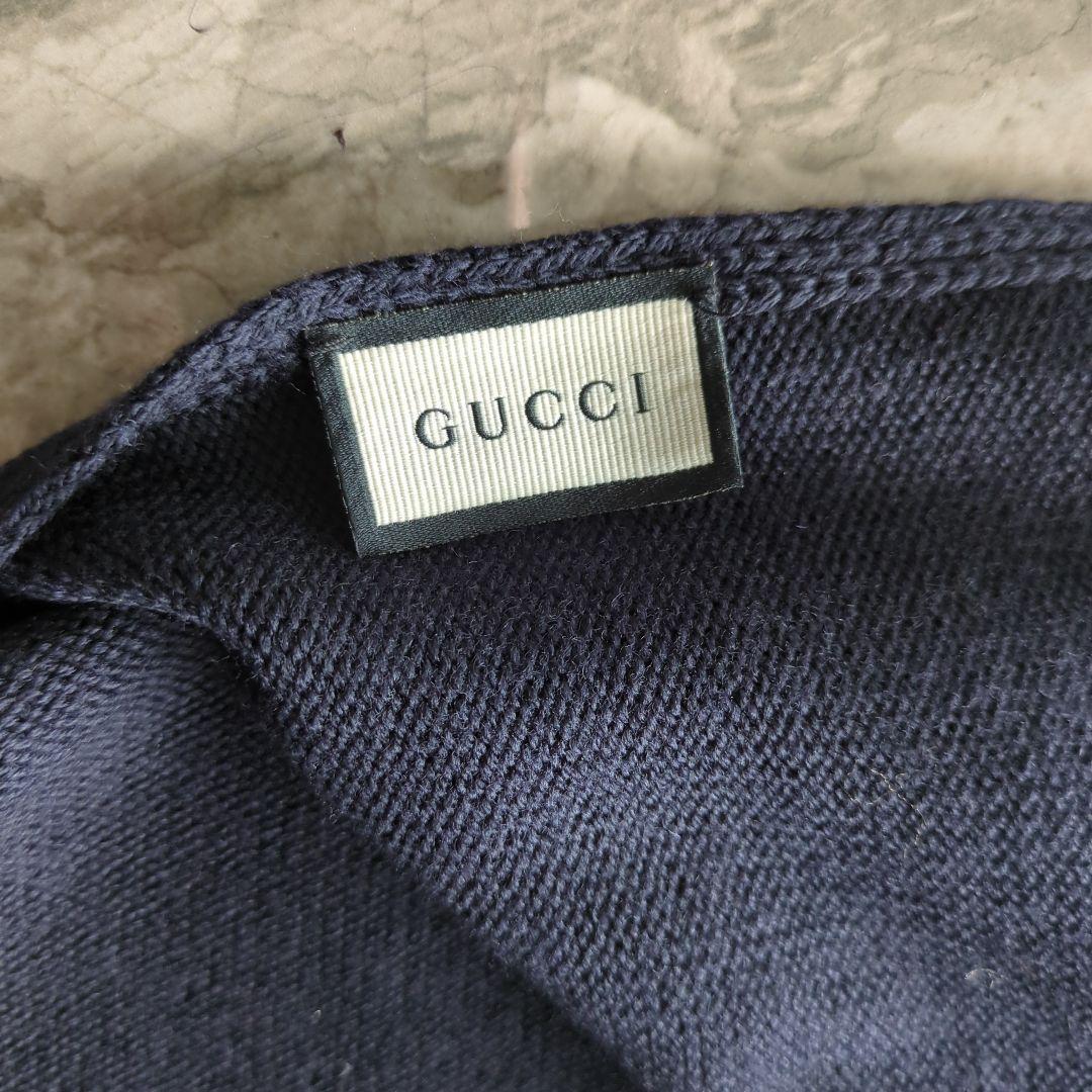 hiroyuki様　美品GUCCI ウールマフラーネイビーレッド　イタリア製