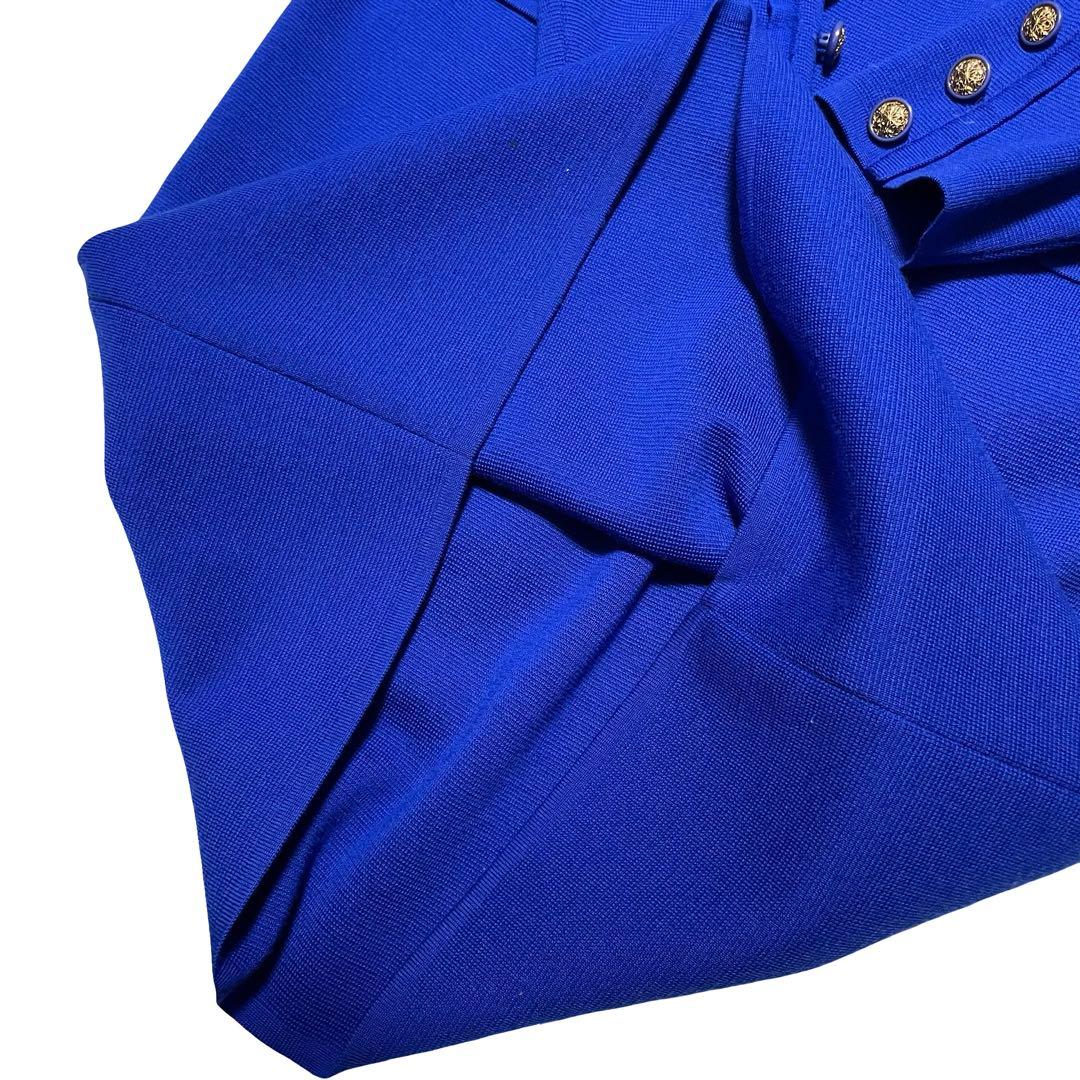 イヴサンローラン　ワンピース　金ボタン　90s ブルー　青　168 レディース