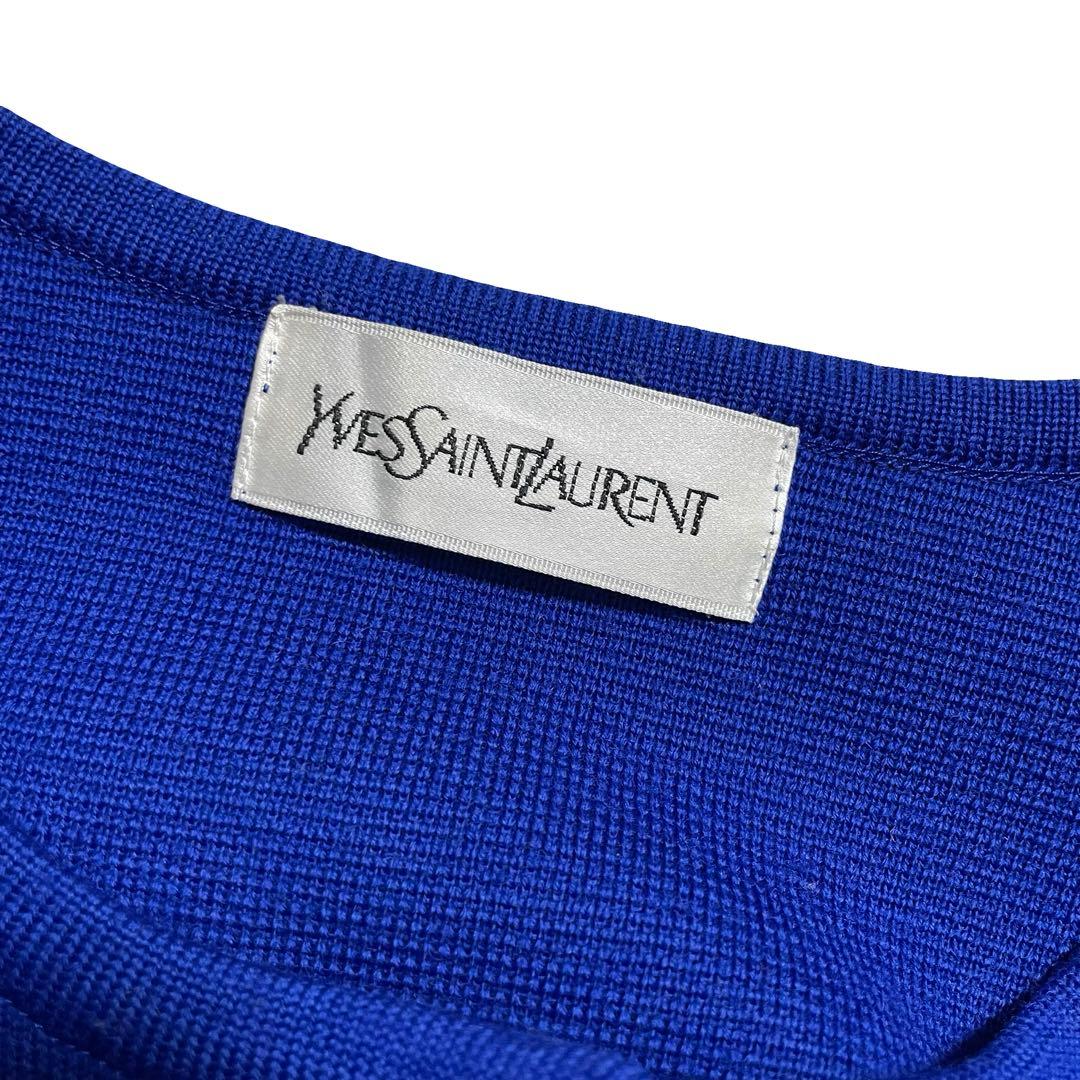 イヴサンローラン　ワンピース　金ボタン　90s ブルー　青　168 レディース