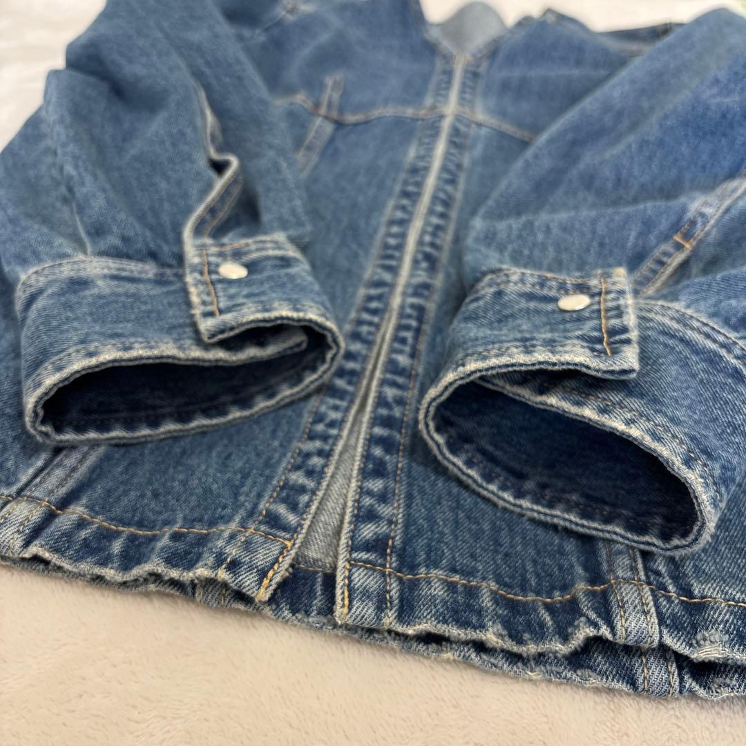 アダムエロペ フロント ホック デニム ブラウス＆パンツ セットアップ 2025