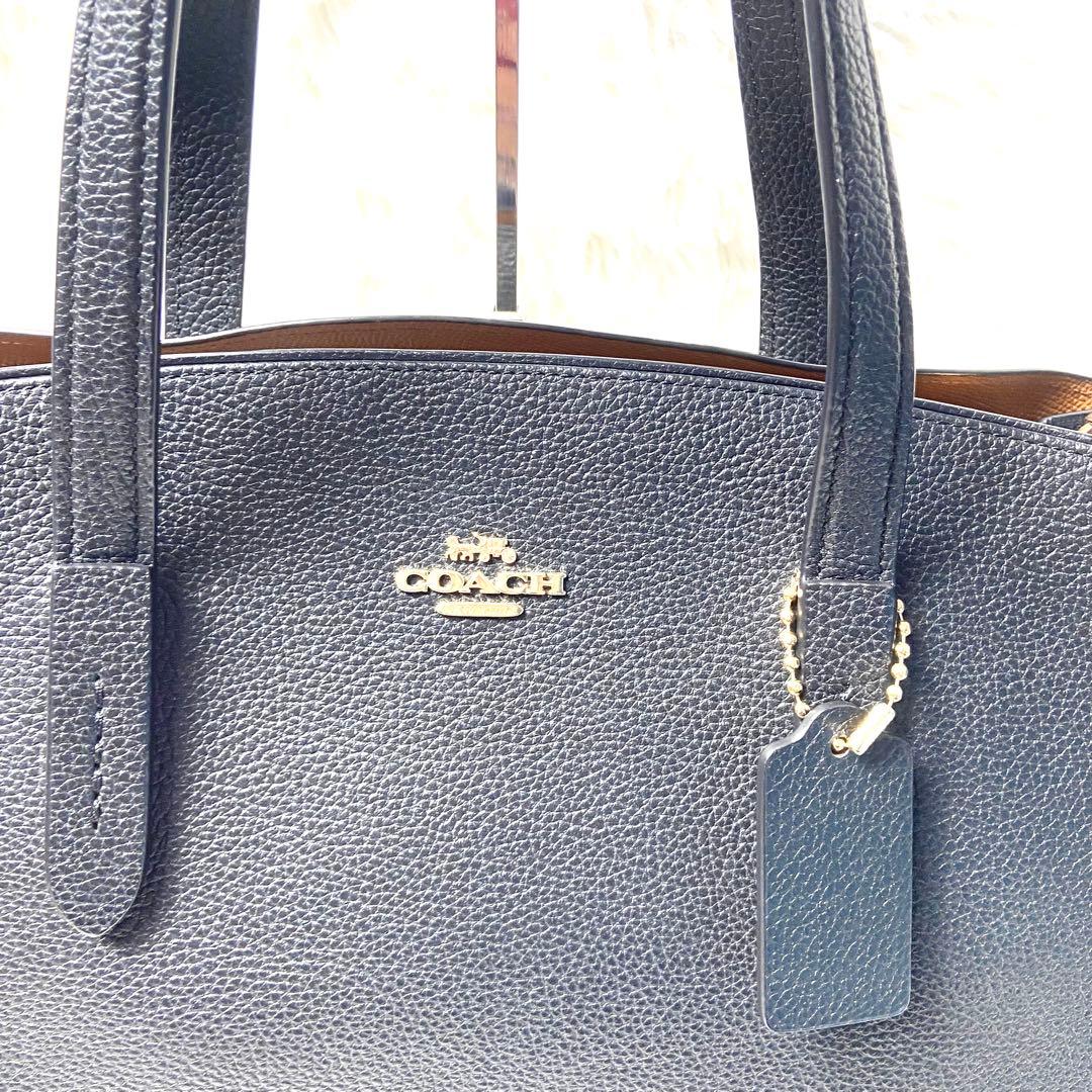 【COACH】美品！2way レザー　ハンドバッグ　ショルダーバック　ブラック