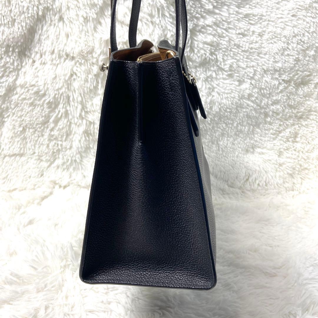 【COACH】美品！2way レザー　ハンドバッグ　ショルダーバック　ブラック