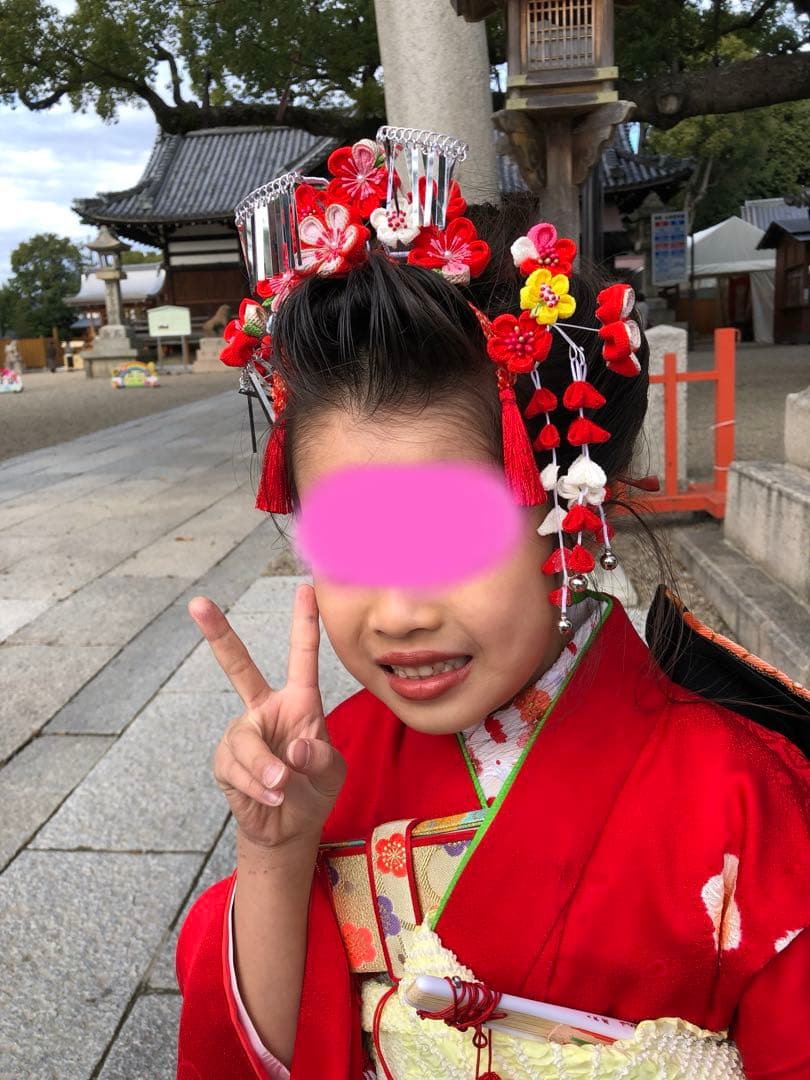 七五三　日本髪　髪飾り　かんざし　ヘアアレンジ
