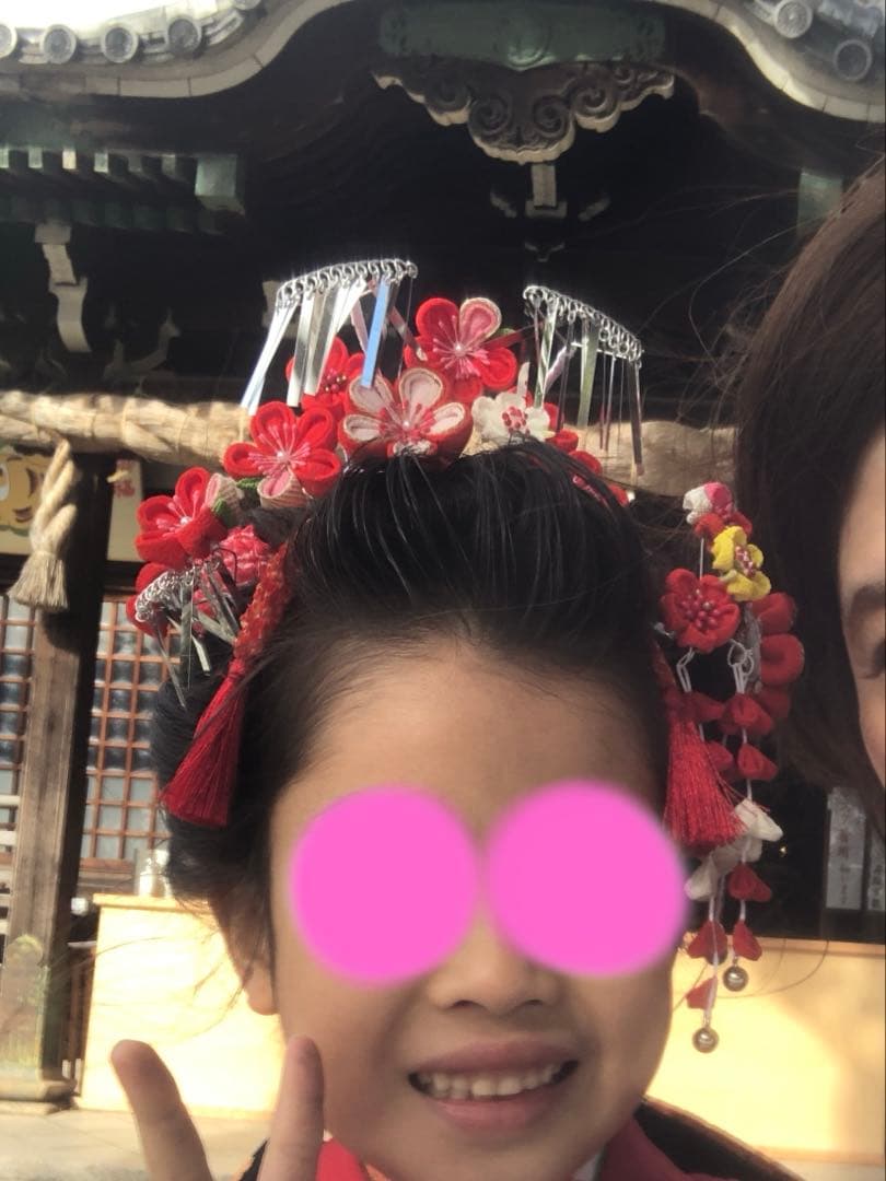 七五三　日本髪　髪飾り　かんざし　ヘアアレンジ