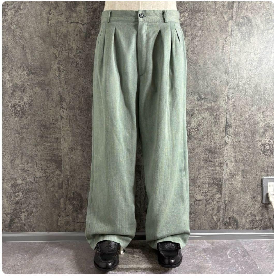 最終値下げVintageウールワイドスラックス 90s3タックイタリア製opti